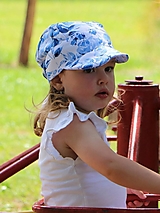 Detské čiapky - Letný detský šilt modrý akvarel - prémiová bavlna - 15749895_