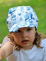 Detské čiapky - Letný detský šilt modrý akvarel - prémiová bavlna - 15749897_