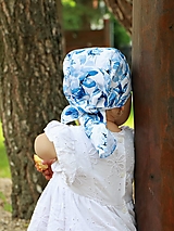 Detské čiapky - Letný detský šilt modrý akvarel - prémiová bavlna - 15749899_