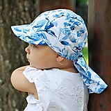 Detské čiapky - Letný detský šilt modrý akvarel - prémiová bavlna - 15749903_