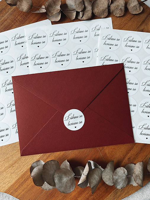 Úložné priestory & Organizácia - Nálepky Ľúbime sa, berieme sa - 20ks - 15749961_