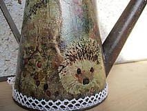 Nádoby - Kovová krhlička s ježkom - 15751361_
