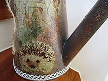 Nádoby - Kovová krhlička s ježkom - 15751365_