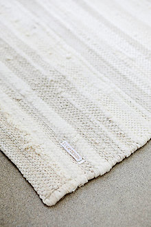 Úžitkový textil - Tkaný koberec FLUME #5, prírodná biela I bavlna, konope, ľan, bambus - 15749668_