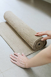 Úžitkový textil - Hnedo béžový tkaný koberec BEIGE - 15749845_
