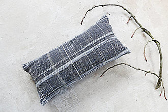 Úžitkový textil - Vankúš ADRIANO, recyklácia džínsov, tmavomodrý, 30x60 cm - 15750115_