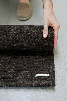 Úžitkový textil - Tmavohnedý tkaný koberec CHOCO - 15750166_
