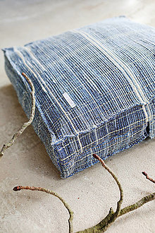 Úžitkový textil - Sedací matrac na zem CALVIN, recyklácia modrých džínsov - 15750177_