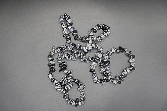 Minerály - Rýchly výber 2. tromlovaných zlomkov v šnúrach (Obsidián vločkový II) - 15752008_