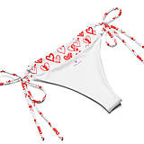 Plavky - Bikini - hearts - srdiečkové (Biela) - 15751851_