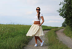 Sukne - Viskózová sukňa "krémová s bodkami" veľ. S-M - 15749727_