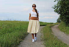 Sukne - Viskózová sukňa "krémová s bodkami" veľ. S-M - 15749733_