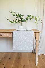Úžitkový textil - Ľanový behúň na stôl Šípky - 15752198_