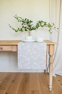 Úžitkový textil - Ľanový behúň na stôl Šípky - 15752198_