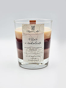 Sviečky - Višne v čokoláde - sójová sviečka troch vôní v skle s dreveným knôtom, 230 ml - 15751167_