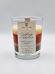Svietidlá a sviečky - Jahody v čokoláde - sójová sviečka troch vôní v skle s dreveným knôtom, 230 ml - 15751227_