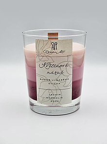 Sviečky - Kvetinová náruč - sójová sviečka troch vôní v skle s dreveným knôtom, 230 ml - 15751378_