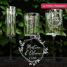 Darčeky pre svadobčanov - Svadobný pohár - Polygón s kvetmi (12 typov pohárov) - 15749803_