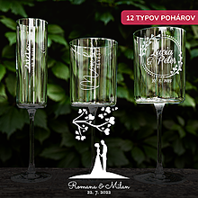 Darčeky pre svadobčanov - Svadobný pohár - Novomanželia pod stromom (12 typov pohárov) - 15749825_