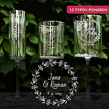 Darčeky pre svadobčanov - Svadobný pohár - Venček (12 typov pohárov) - 15749856_
