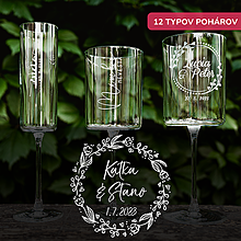 Darčeky pre svadobčanov - Svadobný pohár - Venček Mix (12 typov pohárov) - 15749989_