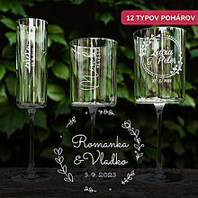 Darčeky pre svadobčanov - Svadobný pohár - Venček Simple (12 typov pohárov) - 15750004_