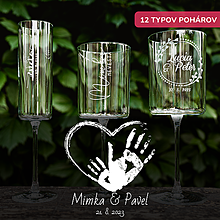 Darčeky pre svadobčanov - Svadobný pohár - Srdce z dlaní 2 (12 typov pohárov) - 15750092_
