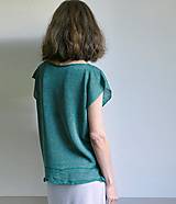 Topy, tričká, tielka - zelené tielko, hodváb,ľan - 15750614_