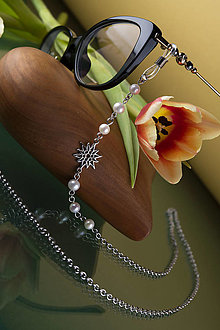 Iné šperky - Retiazka na okuliare plesnivec 2 + sladkovodné perly - ch. oceľ - 15752843_