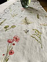 Úžitkový textil - Lněný běhoun V louce Spring - 15753445_