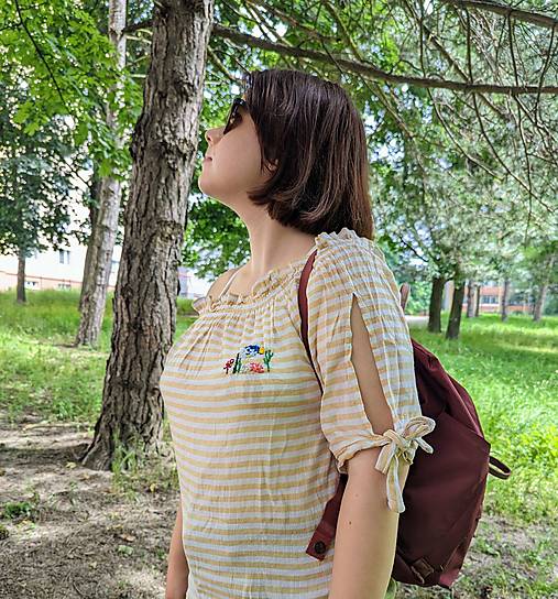 Blúzky a košele - Ľanová blúzka - upcyklovaná - 15754447_