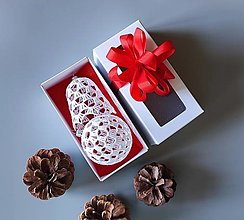 Dekorácie - Háčkované vianočné ozdoby v krabičke - 2ks - 15754122_