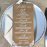 Drevené svadobné menu 002