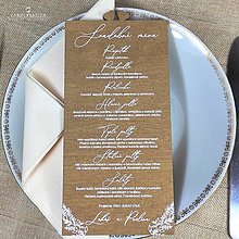 Papiernictvo - Drevené svadobné menu 002 - 15754068_