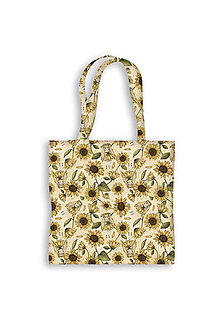 Veľké tašky - Bavlnená taška Slnečnicová víla a jej ríša (žltá), 38 x 40 cm - 15754695_