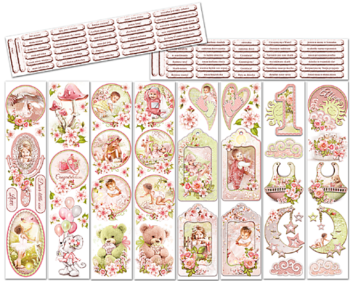 Papier - Margaret Baby Girl scrapbook papier dodatkový - 15756610_