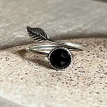 Prstene - Leaf Natural Faceted Spinel Ring Silver Ag925 / Strieborný prsteň s prírodným spinelom - 15755020_