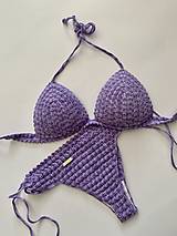 Plavky - Háčkované plavky lila melír - 15755165_