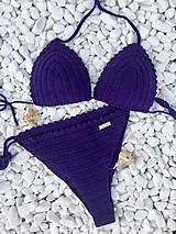 Plavky - Háčkované plavky fialové - 15755283_