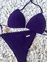 Plavky - Háčkované plavky fialové - 15755309_