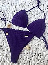 Plavky - Háčkované plavky fialové - 15755311_