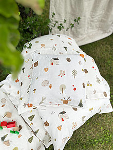 Úžitkový textil - Ľanová obliečka na vankúš ,,Dom pri lese" (50x60cm) - 15755892_