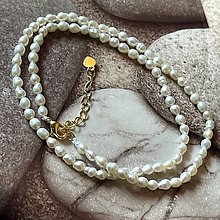 Náhrdelníky - Mini Freshwater Pearls Necklace / Náhrdelník z drobných oválnych sladkovodných perál - 15757091_