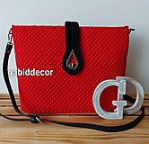 Handmade elegantná háčkovaná kabelka červeno čierna 