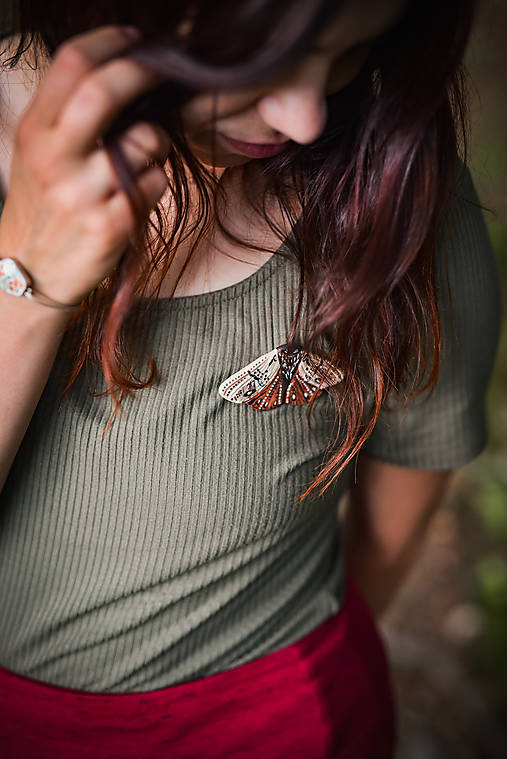 Brošne - Brošňa Nočný motýľ - 15757467_