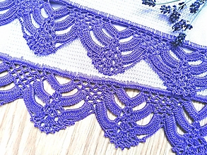 Úžitkový textil - Utierka s háčkovanou krajkou, fialová - 15756968_