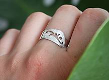 Prstene - Strieborný prsteň lúka - matovaný - 15757201_