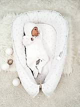 Detský textil - Hniezdo pre bábätko CUTE telová čiarka na bielej - 15759806_