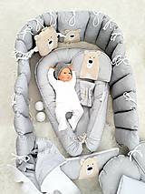 Detský textil - Hniezdo pre bábätko CUTE biela bodka na šedej - 15759826_