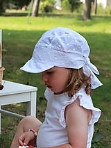 Detské čiapky - Letný ľahučký šilt Laura - biela madeira - 15757885_